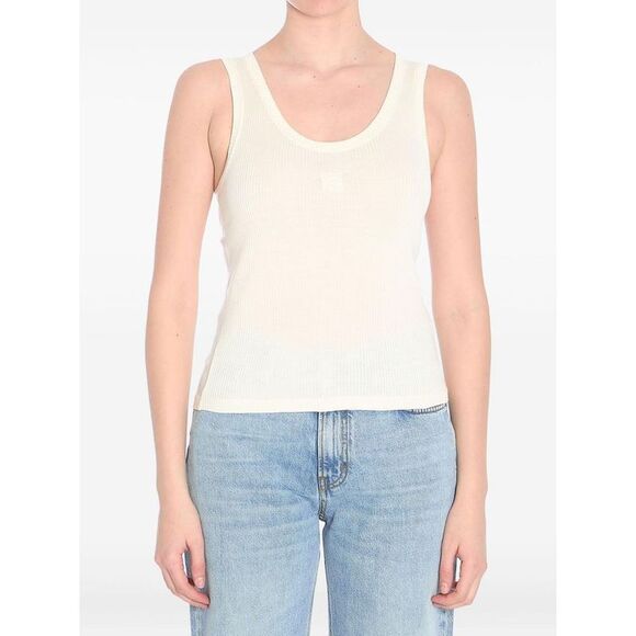 Loewe | Tops | Loewe Ribbed Tank Top With Logo Detail Women White ...
